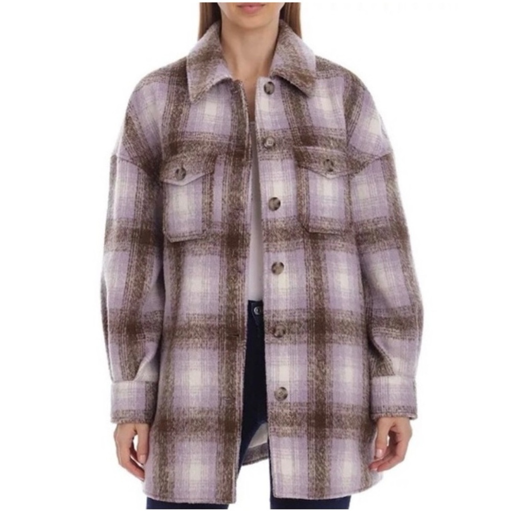 Bagatelle | Purple Plaid Shacket | Size L